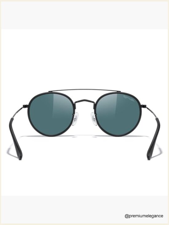 Retro Round Polarized Sunglasses Unisex Double Bridge Sun Glasses